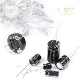 2021myclubusa Seller-7dzyj006 25 Values 1uf-2200uf Mixed Electrolytic Capacitors Assorted Kit 125 Pcs Set