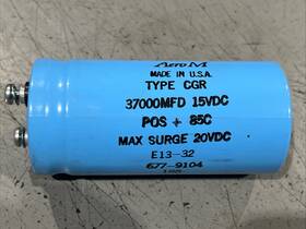 677-9104 Aerom Aerovox M Cgr Capacitor 37000mfd 15vdc Used Free Ship