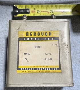Cp70e1dg805k Aerovox 8mfd 1000vdc Hermetically Sealed Paper In Oil Capacitor 8uf 1000v Dc 1 000 Volts