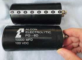 Pg-6di Alcon Pg-6d Aluminum Electrolytic Capacitor 10000mfd 100vdc Used 50 Hrs