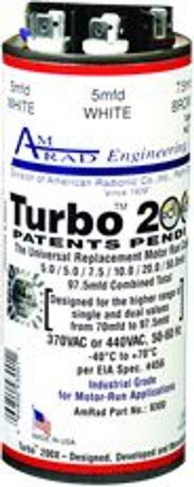 American 064800930011 Radionic Company Amrad Turbo 200x Universal Motor Run Capacitor 97