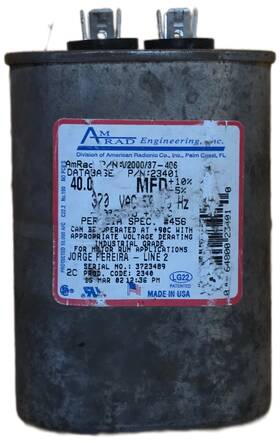 37-406 Amrad V2000/37-406 Engineering 370v Capacitor 50/60 Hz # 23401