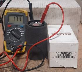 Ec1161c06sp Baldor #ec1161c06sp Capacitor 161-193uf 250vac 2.08 Inch Dia. X 4-3/8 Lg. K126a
