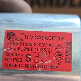 Ch85-21090.2100v.ac Bicai Ch85 H.v. Capacitor 0.90 F 3% 2100v Ac Metallized Polypropylene
