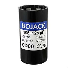 105126 Bojack 762917166063 Uf/mfd 250 Vac Ft20% 50/60 Hz Cd60 Round Motor Well Pump Start Capacitor