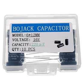 16voltage Bojack 768894138741 6x12mm 220uf 16v 220mfd 20% Aluminum Electrolytic Capacitorspack O