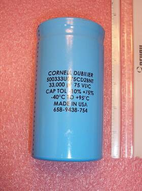 500333u075cd2bnt Cde Qty 1 33 000uf 75vdc 95ft Computer Grade Electrolytic Used