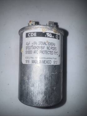 Sft37t40h291b-f Cde Sft37t40h29 40 Uf /- 6% 370vac 50/60hz Motor Run Capacitor