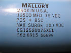 Cg1252u075x5l Mallory Electrolytic Capacitor Uf Mfd Nos Qty