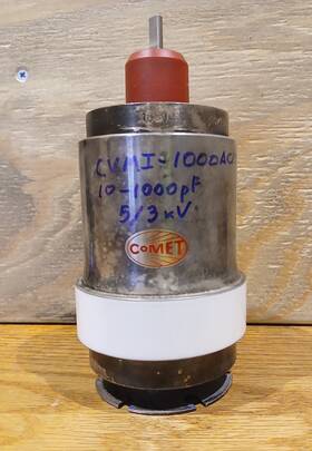 Cvmi-1000ac Comet Cv05c-1000y Cvmi-1000ac/5-buc-l Variable Capacitance Vacuum Capacitor 10-1000pf 5/3kv