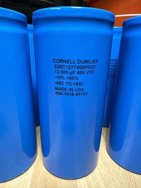 520c123t400fn2d Cornell Dubilier 12 000uf 400vdc Capacitors Used