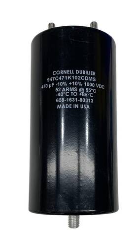 947c471k102cdms Cornell Dubilier Capacitor 470uf 1000v 10% Can 3 Contact - Used