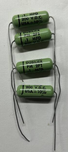 Pm2p1 Cornell Dubilier 4 Pm 2p1 Vtg Greenies .1 Mfd 200 Vdc Usa /- 10% Capacitor