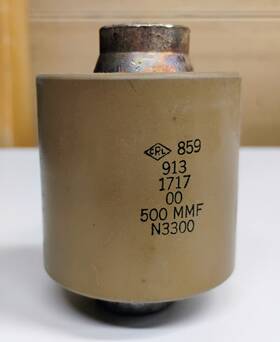 Crl-859 Crl Centralab Doorknob Transmitting Capacitor - 859 500pf -15 000v N3300 Tall Post