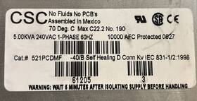 521pcdmf Csc / Cat.# Self Healing Capacitor 5.00kva 240vac 1-phase 60hz