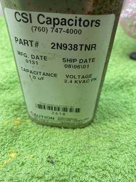 2n938tnr Csi Capacitors Capacitor 2.4 Kvpk Sq 1.0 Uf