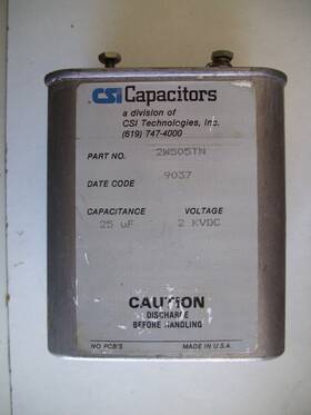 2w505th Csi Capacitors 25uf 2000 Vdc Capacitor