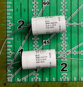 5mc-9931k Electronic Concepts 3.9uf 100v Axial Film Capacitor Metalz Polycarbonate 5mc9931k Audio Power 2pcs