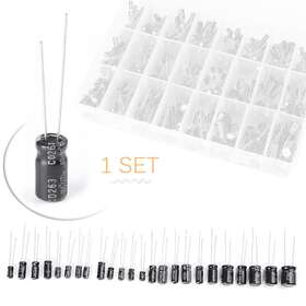 Easy-7dzyj005 Enen-tradingusa 500pcs Electrolytic Capacitors Assortment Kit Box Set Wide Range 0.1uf-1000uf