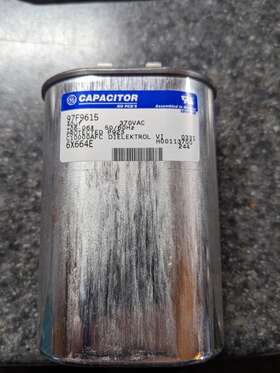 97f9615 General Electric Oval Capacitor 40uf 370vac 50/60hz