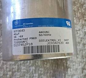 D137452p18 General Electric 97f9643 Round Capacitor