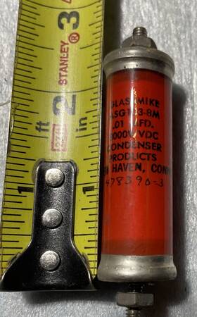 103-8m Glassmike Glass .01/ 8000 Volts Capacitor Asg