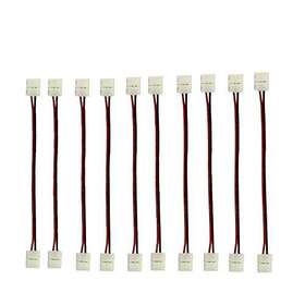 Hualand Jt12 10pcs/pack 10mm 2pin Led Strip Connectors For 5050 Single Color 2 Pin
