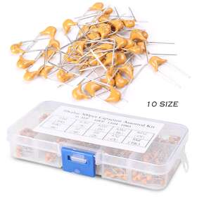 Hukyu 612018596842 500pcs Electronic Ceramic Capacitor Assorted Kit With Box 10 Value 50v 0.1uf 10uf