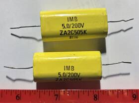 Za2c505k Imb Lot Of Two Used 5uf 200v Metallized Polyester Film Capacitor