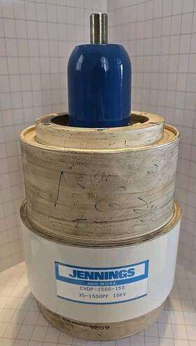 Cvdp-1500-15s Jennings 35-1500 Pf 15 Kv Peak Variable Vacuum Capacitor