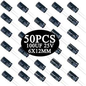 Jiadong 729920404315 100uf 25v Capacitors 50pcs 6x12 Electrolytic Capacitor For Diy Electronic Pro