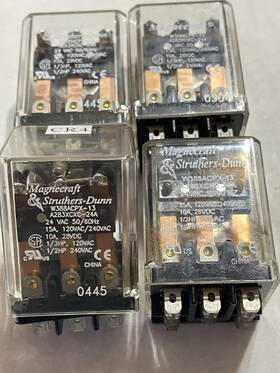 W388acpx13 Magnecraft Vxys0894 Set Of 4 Relay 3pdt 24vac 15a
