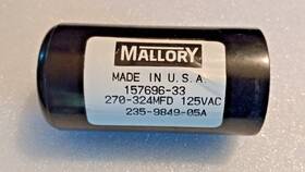 157696-33 Mallory 270-324 Fd 125 Vac Motor Starter Capacitor / Condensor - 20 Years Old