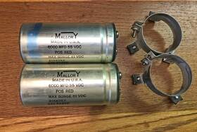 2158757 Mallory 6000 Mfd 55 Vdc Electrolytic Power Supply Capacitor- Lot Of 2