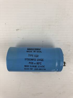 235-8517a Mallory Capacitor 37000 Mfd 15 Vdc