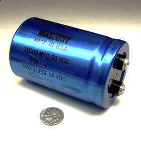65-036-103 Mallory Nos Capacitor 10000 Mfd 50 Vdc Max Surge 65vdc Screw Term
