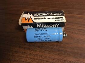Cg632u025r3c Mallory Capacitor 6300 Mfd 25 Vdc Pos 85c 235-8132e