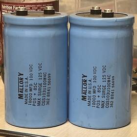 Cgs103u100w4c Mallory 10000uf 100vdc Large Can Screw Terminal Electrolytic Capacitor - 2 Piece