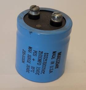 Cgs253u015v2c Mallory Cgs Capacitor 25000 /mfd/uf 15vdc 85c Max Surge 20vdc Screw Terminal