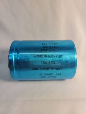 Cgs272u025r2c Mallory Computer Cgs Capacitor Pos Red 70 000mfd 25vd Max 30vdc 235-7734