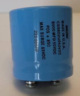 Cgs802u050v2c Mallory Cgs Capacitor 8000 /mfd/uf 50vdc 85c Max Surge 65vdc Screw Terminal