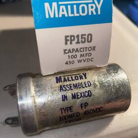 677-9509 Mallory Fp150 Fp Type Capacitor 100 Mfd 450 Wvdc New But Buy As-is Vtg