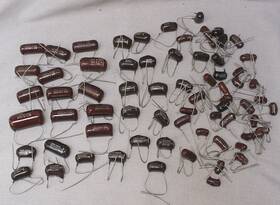 Pvc11 Mallory Lot Of Various Nos Vintage Brown Drop Capacitors