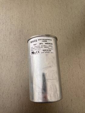 14258 Mars Aluminum Motor Run Capacitor Round 70 Mfd 440/370 Vac Dual Voltage