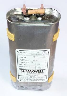 30368 Maxwell 42 Uf F 5 Kv High Voltage Oil Filled Capacitor - Free Shipping
