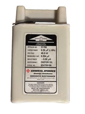 31156 Maxwell Maxwell/general Atomics Cat .2 Uf 40kv High Voltage Pulse Capacitor No Pcb