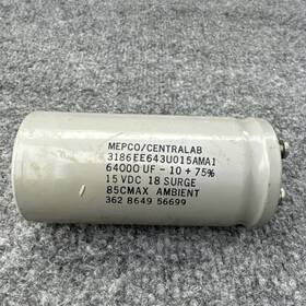 3186ee643u015ama1 Mepco/electra Capacitor 64000uf 15vdc 18-surge Used