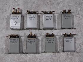 720463 Military Lot Of 8 Vintage .5uf 400v Bathtub Oil Capacitors
