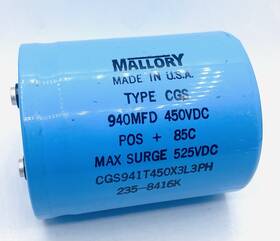 Mollory 23a204g025fi1h1 Vintage Mallory 200000 Mfd 7vdc Electrolytic Capacitor 200 000 Uf 7v X7