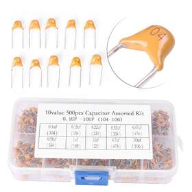 77usa Motorshop 211300102367 10 Values 0.1uf 10uf 50v Ceramic Capacitor Assorted Kit Assortment 500pcs/set